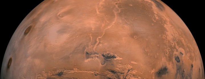 FILE - This image made available by NASA shows the planet Mars. This composite photo was created from over 100 images of Mars taken by Viking Orbiters in the 1970s. In our solar system family, Mars is Earth’s next-of-kin, the next-door relative that has captivated humans for millennia. The attraction is sure to grow on Monday, Nov. 26 with the arrival of a NASA lander named InSight. (NASA via AP, File)