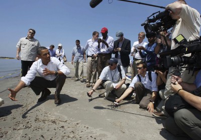 Obama a helyszínen