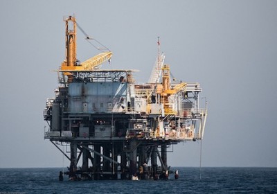 Oil Drilling Platform in the Santa Barbara CA Channel