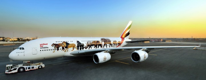 Emirates-A380-with-the-first-United-for-Wildlife-decal-featuring-six-endangered-species